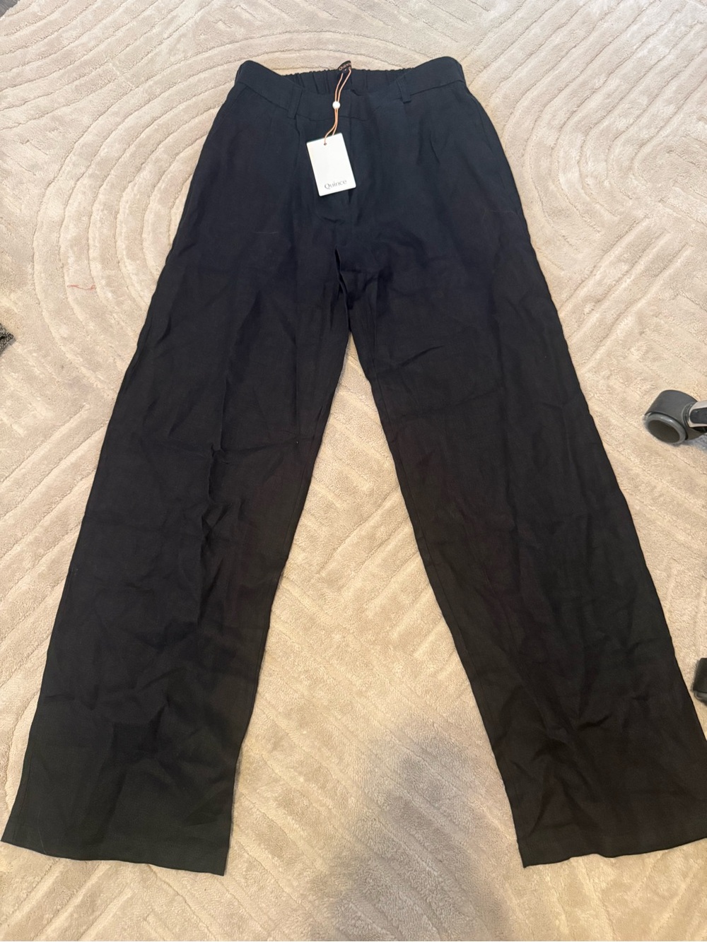Quince Black Wide-Leg Cropped Pants